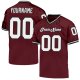 Custom Burgundy White-Black Mesh Authentic Throwback Football Jersey